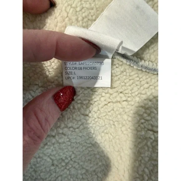 WEAR by Erin Andrews Womens Gray GB Packers Sherpa Open Front Cardigan Jacket L - Picture 8 of 12